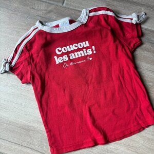 Zara T-Shirt "Coucou Les Amis!" ("Hi There Friends!"), Size 9-10